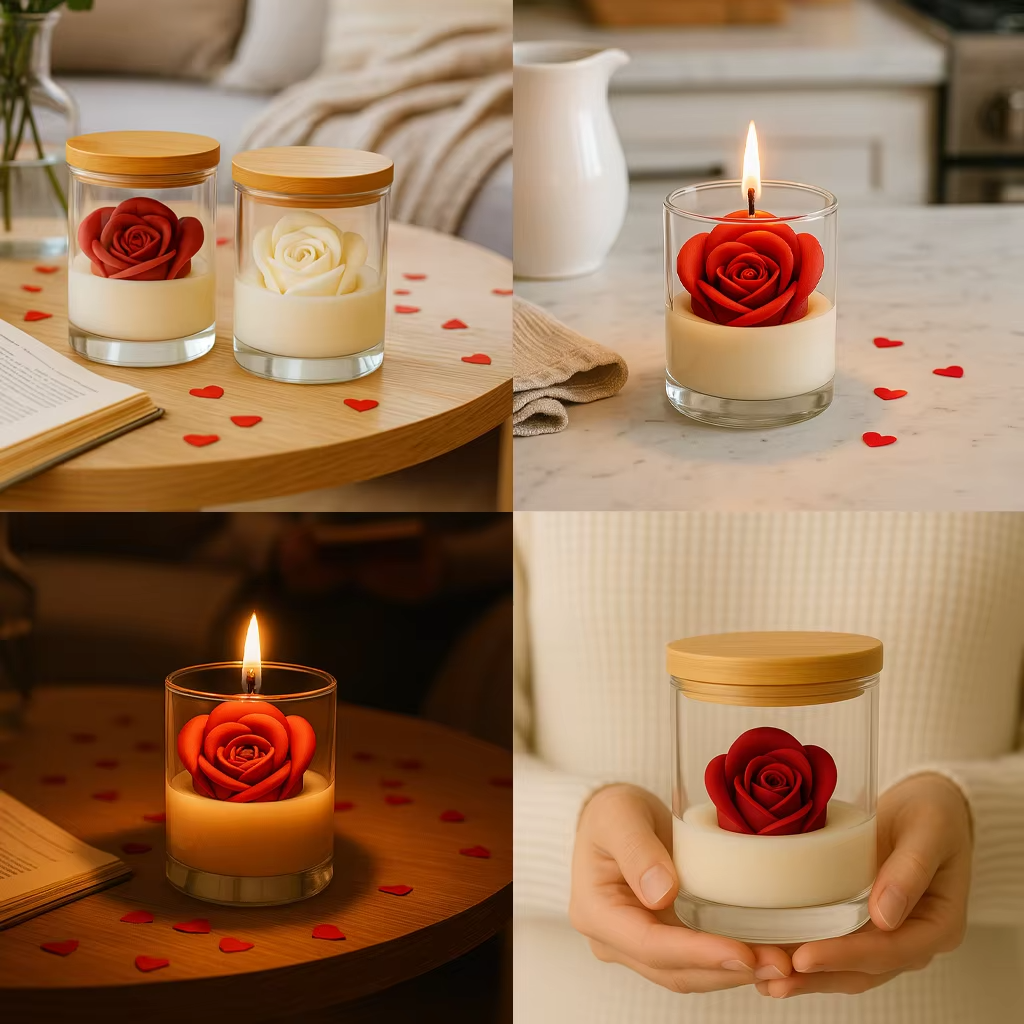 Devos Rose Blossom Scented Candle
